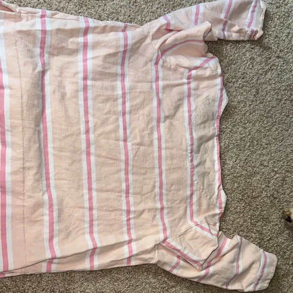 J. Crew Pink and White Long Sleeve Tee - Picture 4 of 4